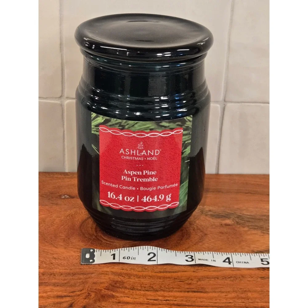Ashland Christmas Noel Aspen Pine Scented Candle 16.4 oz Green Jar with Lid
